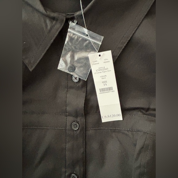 NWT White House Black Market Corset Poplin Top Size 14 - Picture 2 of 4